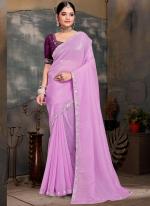 Currency Silk Orchid Ceremonial Wear Embroidery Work Saree